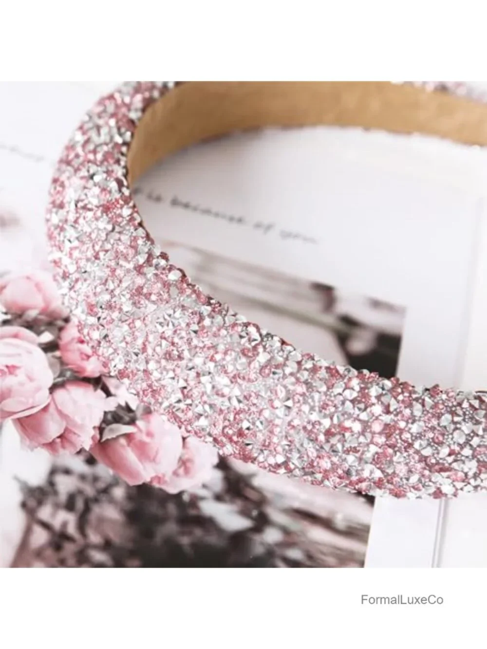 Sparkly Rhinestone Padded Headband Crystal Beaded Jeweled Hair Hoop